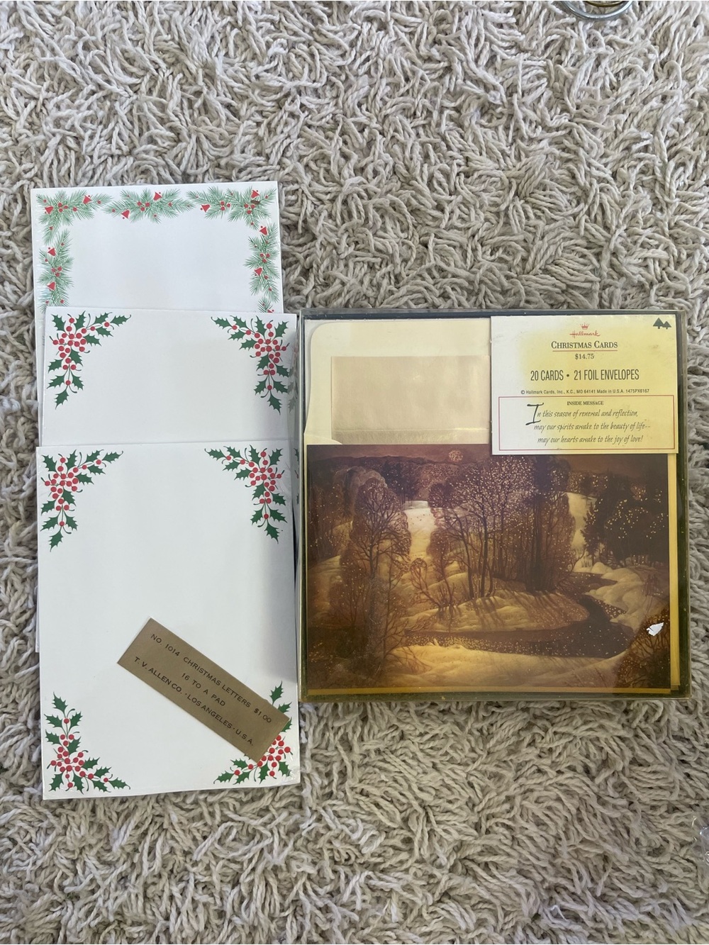 Vintage Christmas Cards and Holly Christmas Notepads